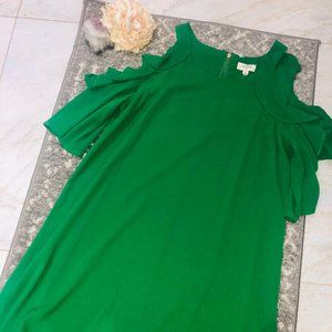 Green Peekaboo Shoulder dress